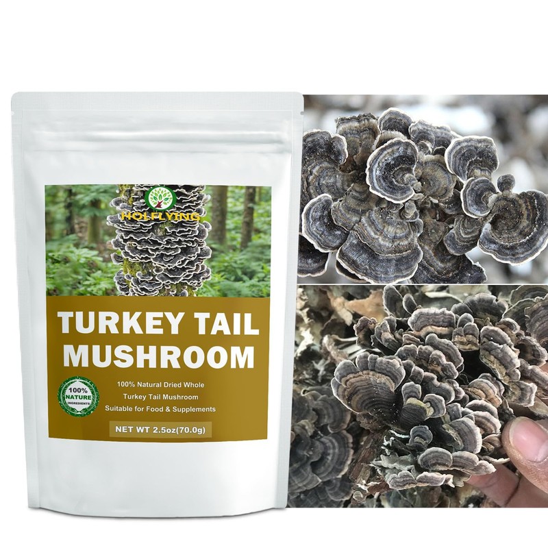 Dried Whole Turkey Tail Mushrooms - 2.5 oz, All-Natural Turkey