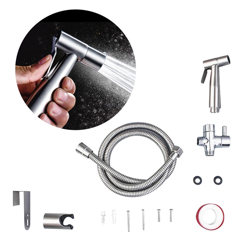 Stainless Steel Bidet Sprayer Spray Head Toilet Attachment Cleaning Tool