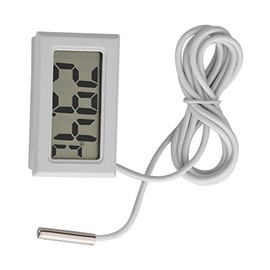 Fdit Termómetro Digital, con Pantalla LCD Mini y Sonda de 95 cm | rango de -40°c a 70°c, funciona con pila lr44, compacto, para acuarios e incubadoras