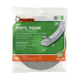 Frost King V734H Vinyl Foam Tape - Closed Cell - Moderate Compression, 3/4" W, 1/2" Thick, 10' L, Grey,Gray