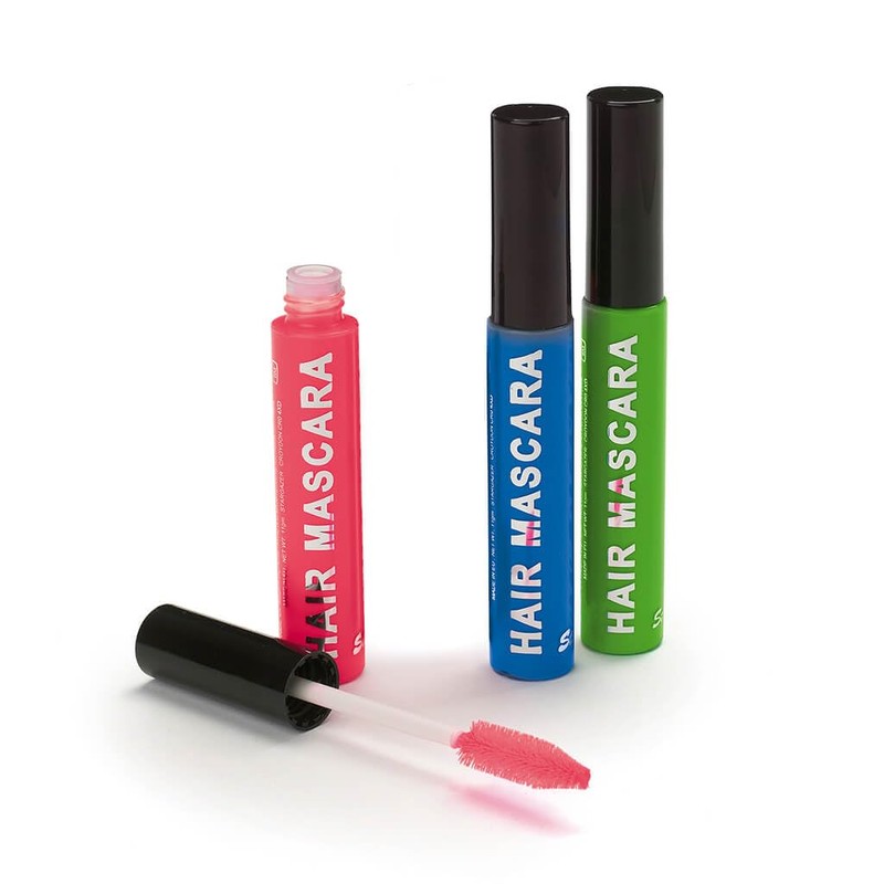 UV neon hair mascara Green, uv reactive wash out temporary