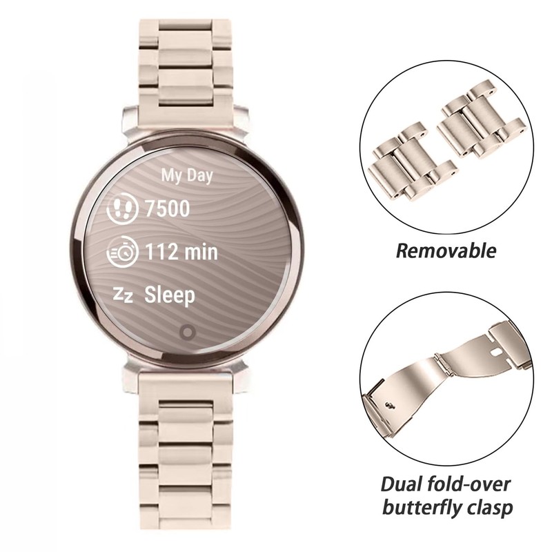 Haotop Stainless Steel Replacement Strap Compatible for Garmin Lily 2