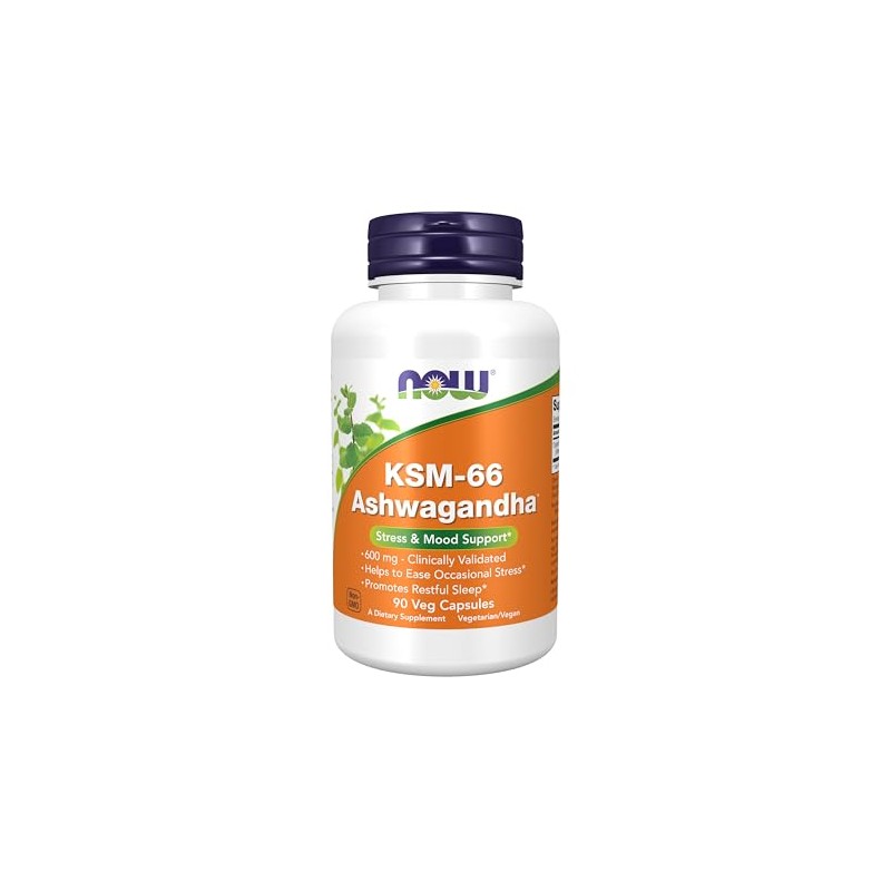 NOW Supplements, KSM-66 Ashwagandha®, Stress and Sleep Support, 90 Veg