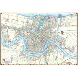National Atlas - 1956 Shell Street Map of New Orleans. - Vintage Wall Art - 36in x 24in