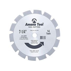 Amana Tool - NC-820 Carbide Tipped Nail Cutting & Demolition 7-1/4" Dia x 14T 5/8 Bore