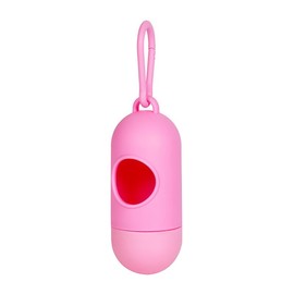 NAZELI Dog Poop Bag Holder with Dog Poop Bags, Durable and Guaranteed Leakproof, Unscented, 1 Dispenser and 15 Bags (Pink)