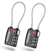 2 Pack TSA Approved Travel Luggage Locks, Long Cable Combination