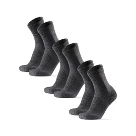 DANISH ENDURANCE Hiking Socks, Lightweight, Merino Wool Socks for Men & Women, Moisture Wicking, Cushioned Crew Socks, 3 Pack, X-Large, Dark Grey