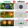 TomCare Solar Lights, 43" Waterproof Flickering Flames 96 LED Torches