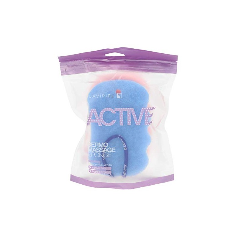 Soft Leather Sponge Bath, Blue and Pink – 18 g