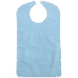 Babero para Comer para Adultos Azul de Fibras de Bambú Reutilizable Protector de Ropa para Personas Mayores, Lavable, para Encamados, Uso Diario