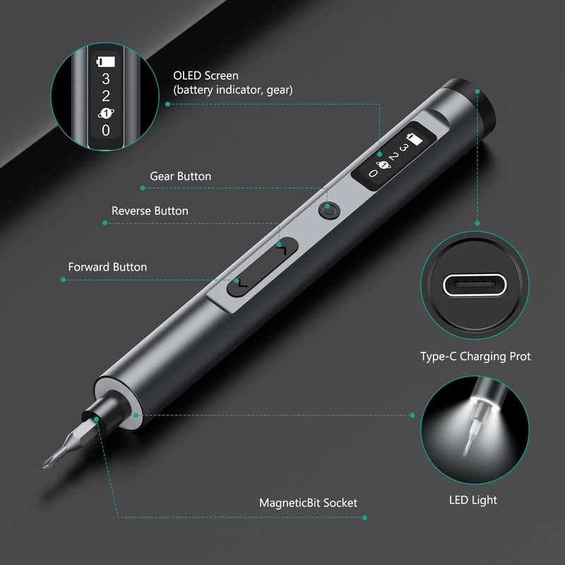ORIA Mini Electric Screwdriver, 62 in 1 Precision Screwdriver Set