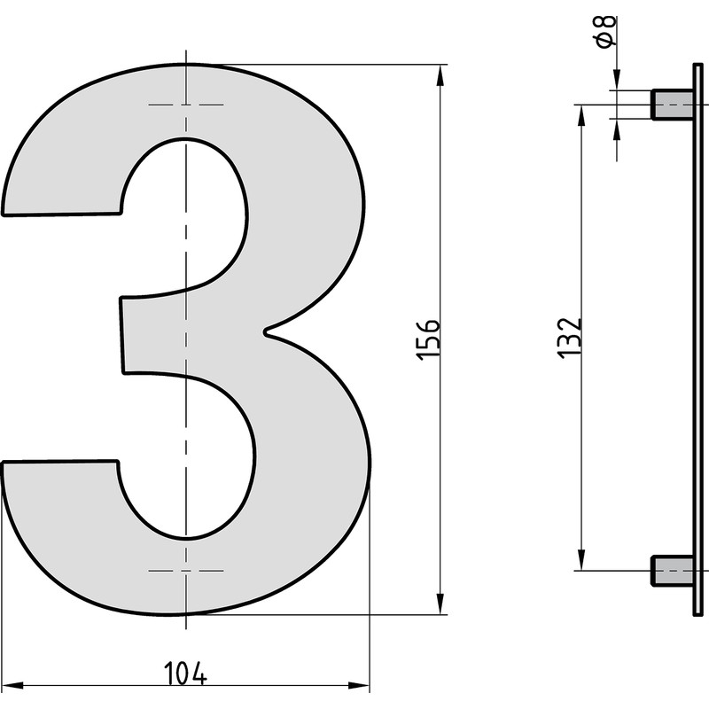 BASI House numbers made of steel in anthracite, numbers 0-9,
