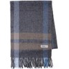 Michiko London 100% Wool Scarf – Classic Gray Plaid, Cold