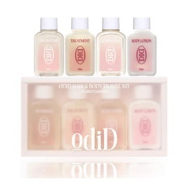 OdiD Hair & Body Travel Kit, Florist Garden Scent (Shampoo, Treatment, Body Lotion, Body Wash) Trial Set, Mini Size, Trial Set