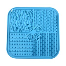 Lick Mat Dogs Slow Feeder, Licking Pad with Suction, Anxiety Relief for Dog Cat Bathing Training (Blue)