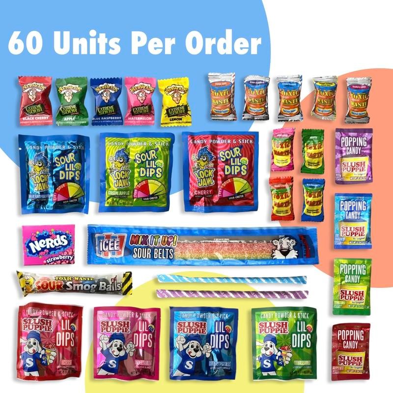 Sour Candy Sampler Pack, Up to 30 Flavors | 60