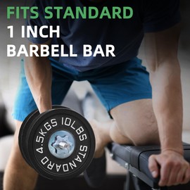 Fitvids Cast Iron 1-Inch Standard Weight Plate for Strength Training & Weightlifting, Multiple Weights Available, 35LB Set (2.5LB 5LB 10LB)