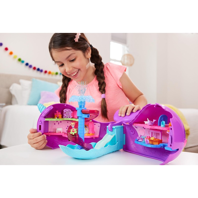 Polly Pocket Toy Boat Playset with 2 Dolls, Surprise Accessories