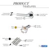 XFORT Polished Chome Liberty Lever On Rose Latch Pack, Complete