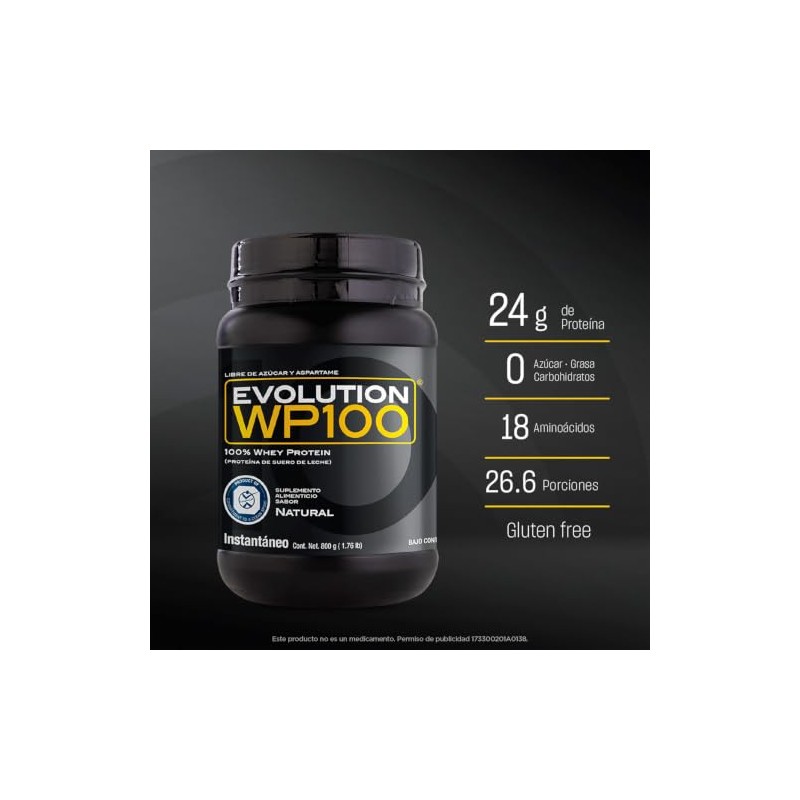 Evolution Wp100 Proteína Aislada Suero Sabor 800g Polvo Carbs