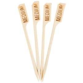 Bamboo Steak Markers Medium Skewers 9cm Gun Paddle Tabletop Picks Pack of 100