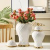 Ginger Jars for Home Decor, White and Gold Vase, Decorative