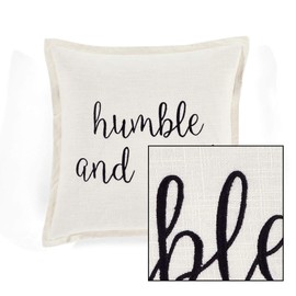 Lush Decor Humble and Kind Script Decorative Throw Pillow Cover, 20" W x 20" L, White - Square Pillow Cover - Throw Pillows For Bed, Couch, Or Chair