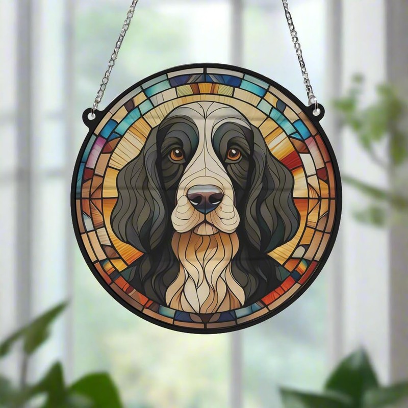 Image Industry Cocker Spaniel Black & White Stained Glass Effect