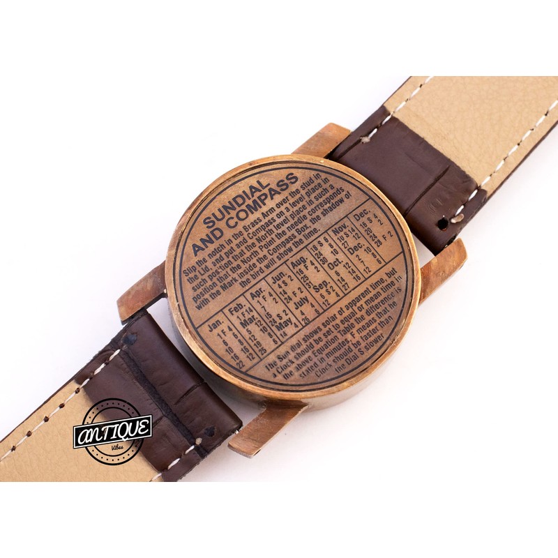 Antique Vibes Present For Men/Women Brown Leather Strap Wrist Watch