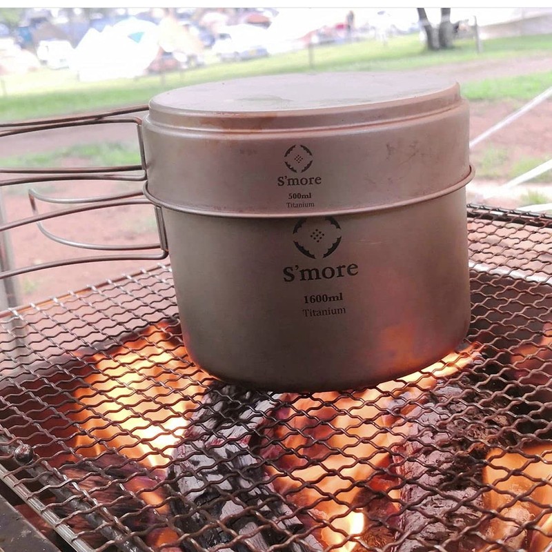 S'more Titanium Cooker Set Camping Cooker Set, Titanium Cooker, 2-Piece