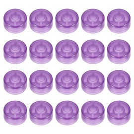 sourcing map 20 Pcs Footswitch Toppers Guitar Pedal Button Caps Plastic Footswitch Top Cover 3/8" for Guitar Effects Pedal Buttons, Bright Purple