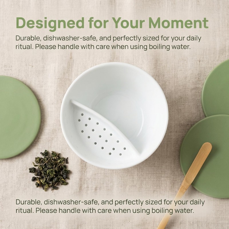 Tilt Tea Cup with Infuser, Water Separation Tea Cup, 11.8oz/350ml