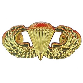 US ARMY GOLD BASIC Parachute PARATROOPER AIRBORNE JUMP WING Military Hat Pin