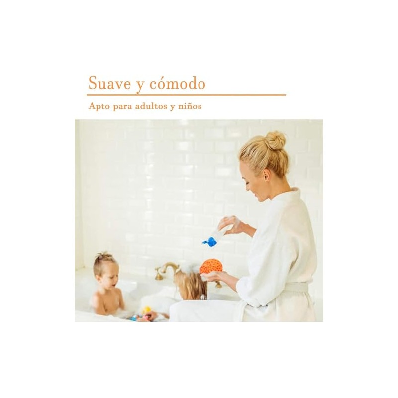 Esponja de Baño Natural en Forma de Panal Naranja, 1