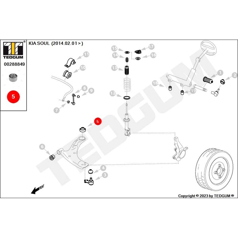 TEDGUM 00288849 BUCHSE UNTERER QUERLENKER VORNE