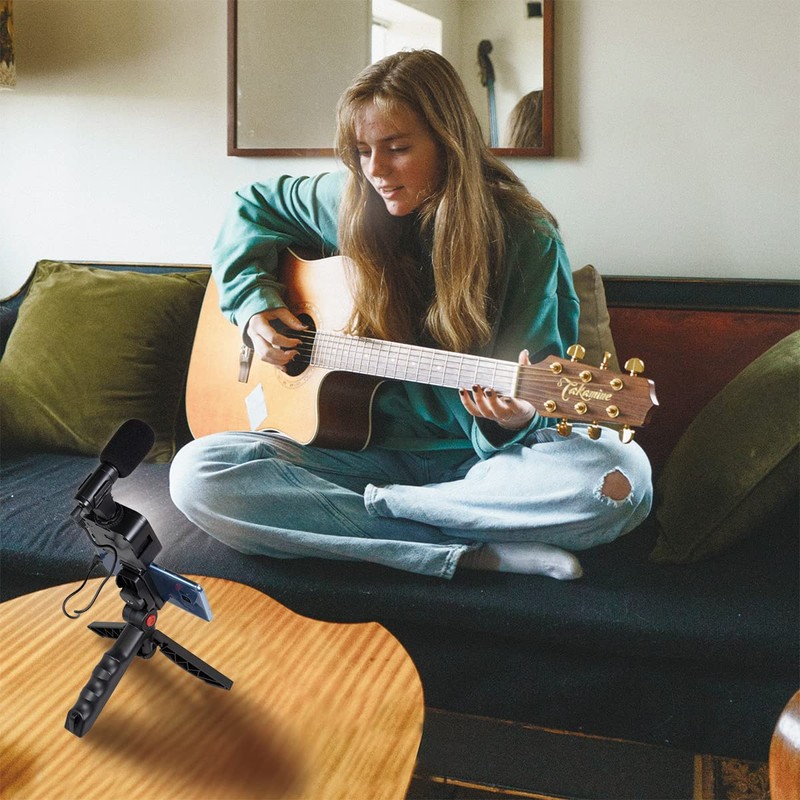 LogiLink Vlogger Kit with LED Light (36 LEDs) Shotgun Microphone