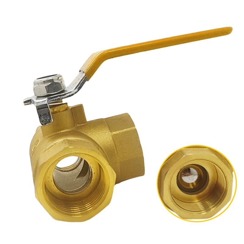 BesNPT 1/2" NPT Female Thread 3 Way (T-Port) Forged Brass