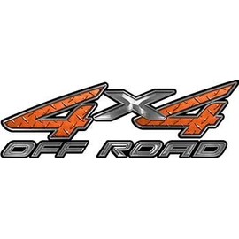 Weston Ink 4x4 Off Road ATV Truck or SUV Decals in Orange Diamond Plate