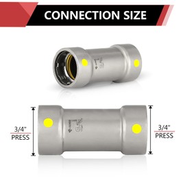 1-Pack EFIELD 3/4-Inch Carbon Steel Press Slip Coupling, P X P Press Connection, for Carbon Steel Pipe,(CS008)