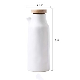 Eanatah Ceramics Dispenser Bottle,Olive Oil/Soy Sauce/Vinegar Cruet, Liquid Condiment Dispenser for Kitchen Cooking,320ml (Ceramics-W)