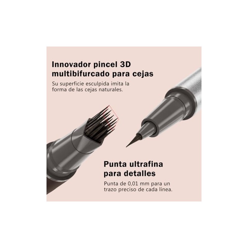 Erinde Lápiz Líquido para Cejas Doble Punta, Perfilado Preciso, 4
