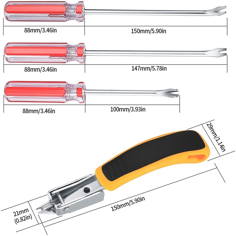 Staple Remover with Tack Remover Tool, Upholstery Construction Nail Puller