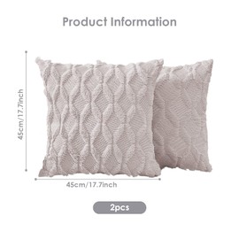 HUIEYE Wool Decorative Cushion Covers, Soft Couch Cushion, Plush Velvet Decorative Cushion Cover, Hidden Zip, Decorative Cushion, Set of 2 Sofa Cushions, Luxury Style Cushion Cover for Living Room,