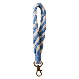 XGALBLA - Llavero de macramé suave hecho a mano estilo rústico, pulsera hecha a mano para mujer, Estilo 2- Azul, M