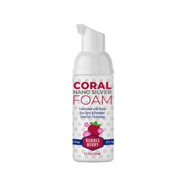 Coral Nano Silver Kids Fluoride Free Foaming Bubble Berry Coral Calcium Toothpaste, Natural Formula, SLS and Glycerin Free - 4 Ounce | Coral White