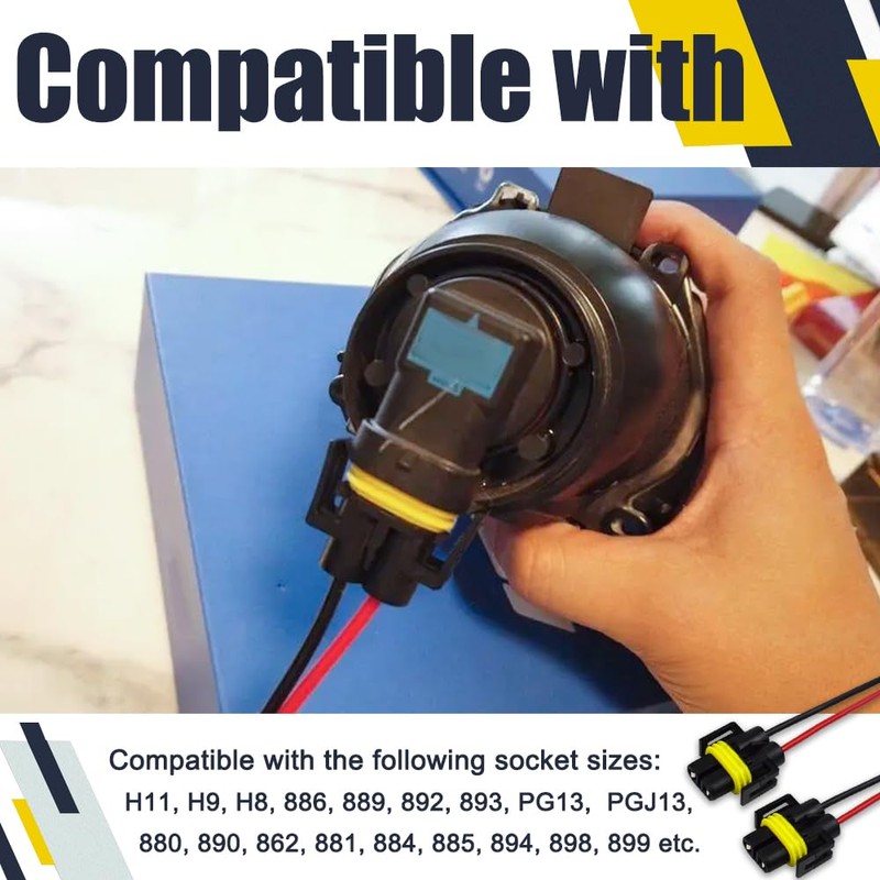 PACLVIO H11 H9 H8 880 881 Female Adapter Wiring Harness