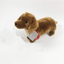 TAMMYFLYFLY Stuffed Toy 12" Standing Large Dachshund Dog Caramel Brown Animal Toy