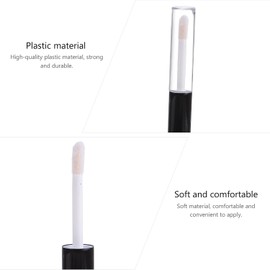 10 Unidades Vial Cosmético de Plástico Negro de 4 Ml para Brillo de Labios Vacío con Tapón de Goma, Diseño Doble Extremo Portátil para Uso Diario y DIY