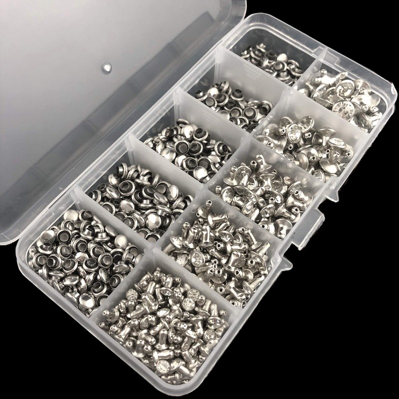500 Sets Cz White Clear Crystal Rivets Rapid Rhinestone Silver